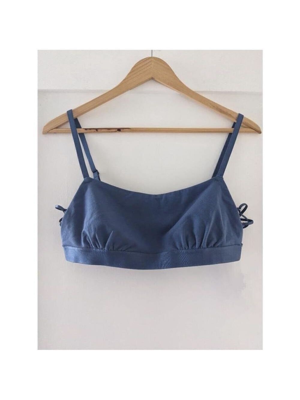 NEW Aerie | Square Neck Bralette with lace-up sides in blue
